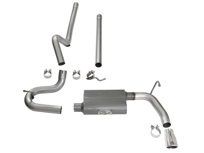 aFe Scorpion 2-1/2in Aluminized Steel Cat Back Exhaust 07-17 Jeep Wrangler V6-3.6/3.8L (4 Dr) Catback aFe
