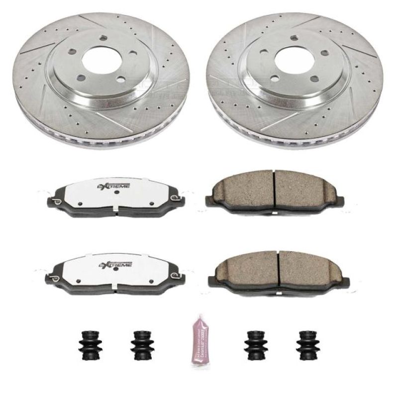 Power Stop 05-10 Ford Mustang Front Z26 Street Warrior Brake Kit Brake Kits - Performance D&S PowerStop