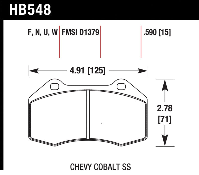 Hawk 08-10 Chevrolet Cobalt / HHR HPS 5.0 Front Brake Pads Brake Pads - Performance Hawk Performance