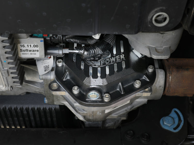 aFe 19-25 GM Trucks Front Diff Cover - Black w/ Machined Fins Diff Covers aFe
