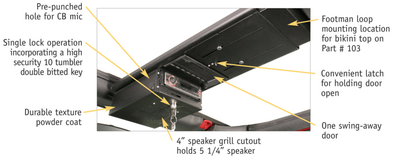 Tuffy Jk Overhead Console- Blk- 2007+ Jk Wrangler Cargo Organization Tuffy Products
