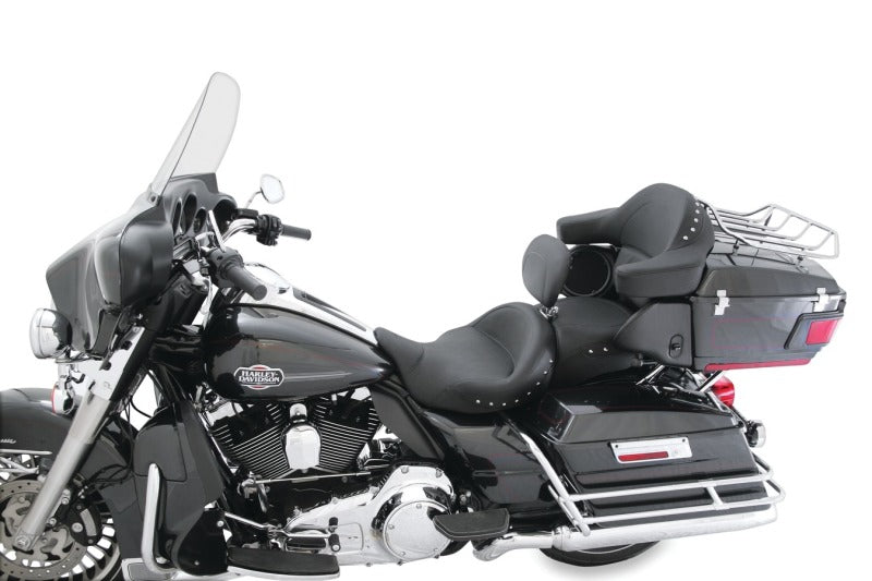 Mustang 08-21 Harley Electra, Rd Glide, Rd King Standard Super Touring Pass Seat w/Studs - Black Passenger Motorcycle Seats Mustang Motorcycle