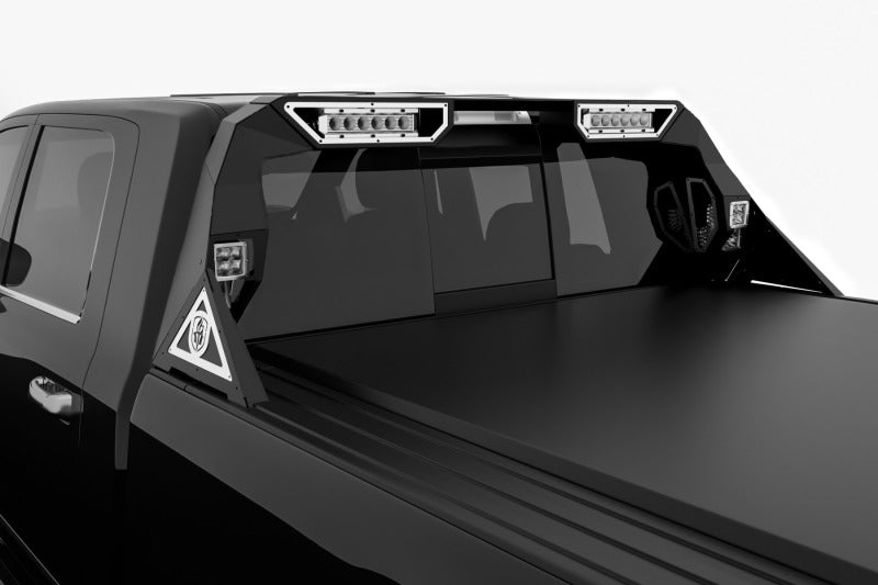 Road Armor 10-19 Dodge 1500 iDentity Headache Rack w/Pods/Dual 10in Pod/Brake Lamp Relief/Ring - Raw Headache Racks Road Armor