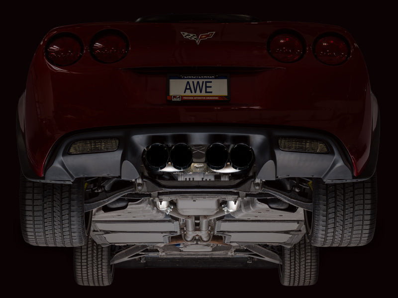 AWE Tuning 05-07 C6 Chevrolet Corvette 6.0L Track Edition Axle-Back Exhaust w/ Diamond Black Tips Axle Back AWE Tuning