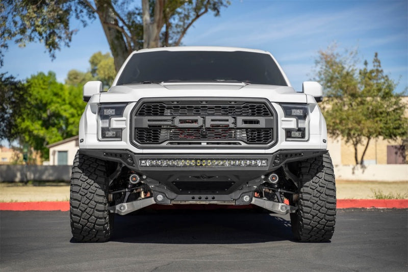Addictive Desert Designs 17-20 Ford F-150 Raptor Rock Fighter Frame Cut Front Bumper Bumpers - Steel Addictive Desert Designs