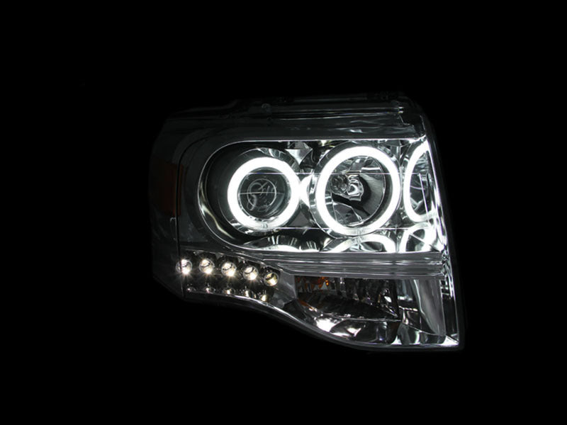 ANZO 2007-2014 Ford Expedition Projector Headlights Chrome Headlights ANZO