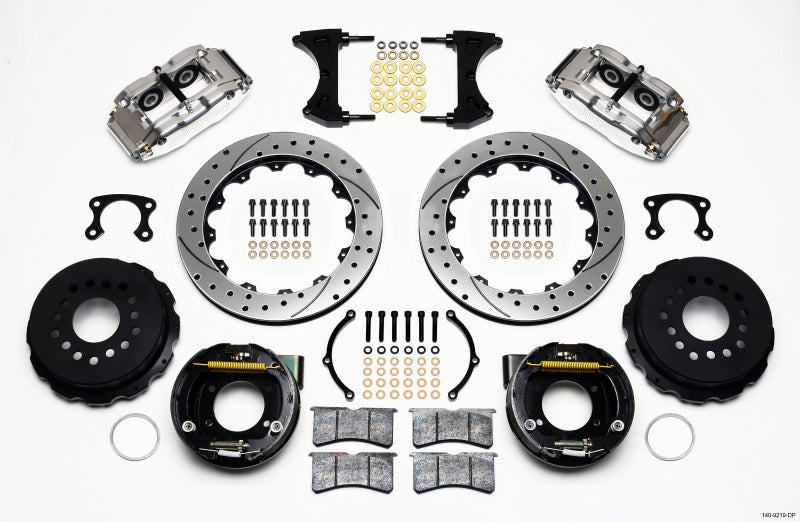 Wilwood Narrow Superlite 4R Rear P-Brk Kit 12.88in Drill Polish Big Ford New Style 2.50in Offset Big Brake Kits Wilwood