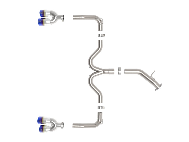 aFe 22-24 Kia Forte GT 1.6L 3in-2.5in 304 Stainless Steel Axle-Back Exhaust w/ Blue Flame Tips Axle Back aFe