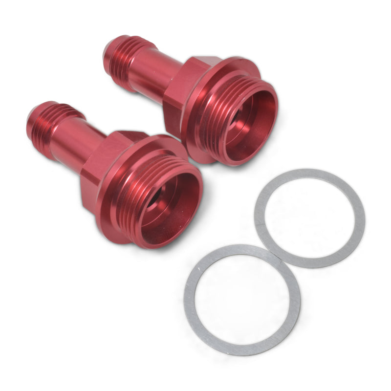 Russell Performance 7/8in -20 x -6 AN Male Flare Extended (2 pcs.) (Red/Blue) Fittings Russell