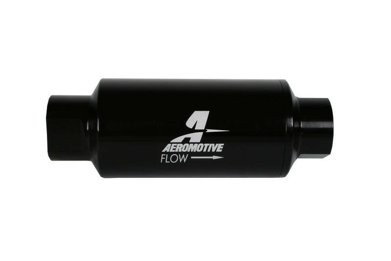 Aeromotive In-Line Filter 10AN 10 Micron Microglass Element Bright-Dip Black 2in OD Fuel Filters Aeromotive