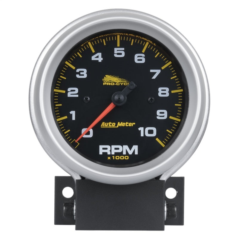 Autometer Pro-Cycle Gauge Tach 3 3/4in 10K Rpm 2 & 4 Cylinder Black Pro-Cycle Gauges AutoMeter