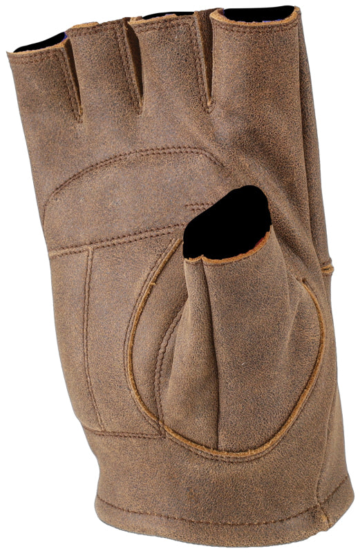 Kuryakyn Leather By River Road Buster Vintage Shorty Gloves Black - Small Gloves Kuryakyn