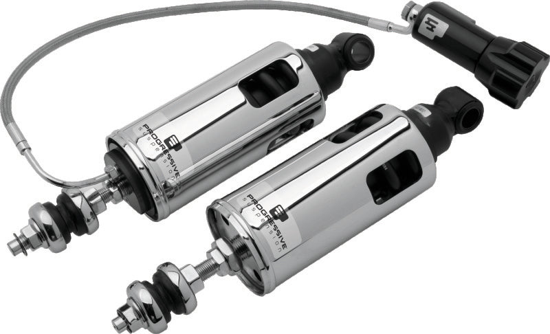 Progressive 00-17 Harley Softail 422 Series Shocks w/RAP Heavy Duty - Chrome Shocks and Struts Progressive