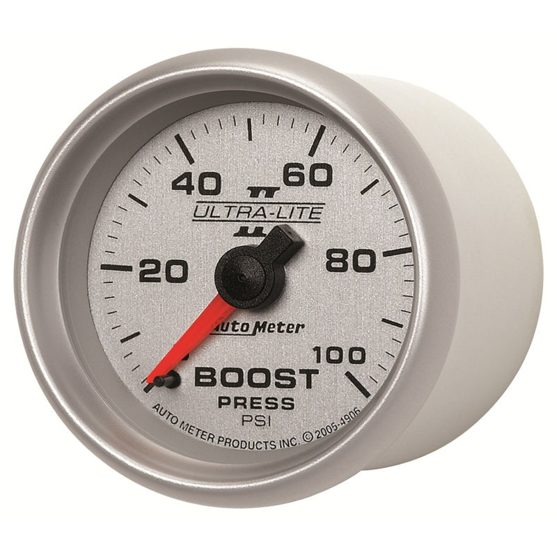 Autometer Ultra-Lite II 52mm 0-100 PSI Mechanical Boost Gauge Gauges AutoMeter