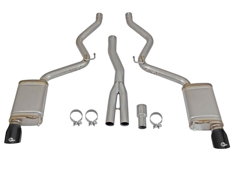 aFe MACHForce XP Exhausts Cat-Back SS-304 EXH w/ Black Tips 15-16 Ford Mustang EcoBoost 2.3L (t) Catback aFe