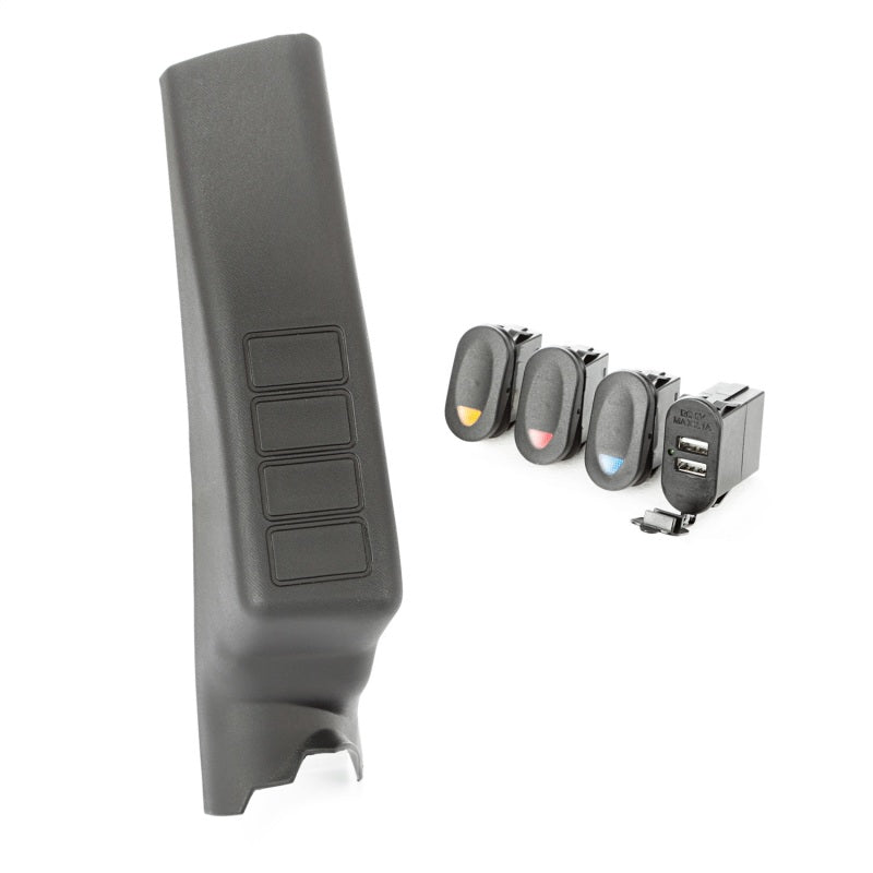 Rugged Ridge A-Pillar Pod Kit 3 Switch USB 11-18 JK/JKU Dash & Interior Trim Rugged Ridge