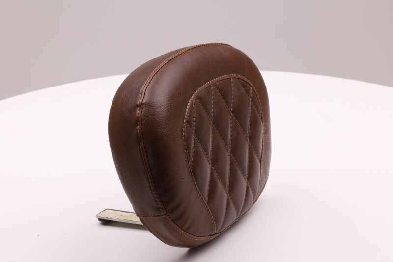 Mustang 11-13 Harley Blackline, 12-17 Slim Sissy Bar Pad (11.5 inch x 9 inch) Diamond Stitch - Brown Sissy Bar Pads Mustang Motorcycle