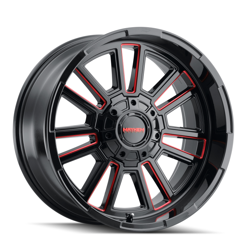 Mayhem 8115 Apollo 20x9 / 8x165.1 BP / 0mm Offset / 125.2mm Hub Black w/ Prism Red Wheel Wheels - Cast Mayhem