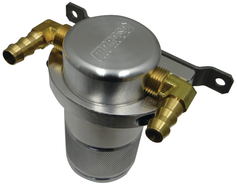 Moroso Universal Air/Oil Separator Catch Can - Small Body w/o Drain - Billet Aluminum - Raw Finish Oil Catch Cans Moroso