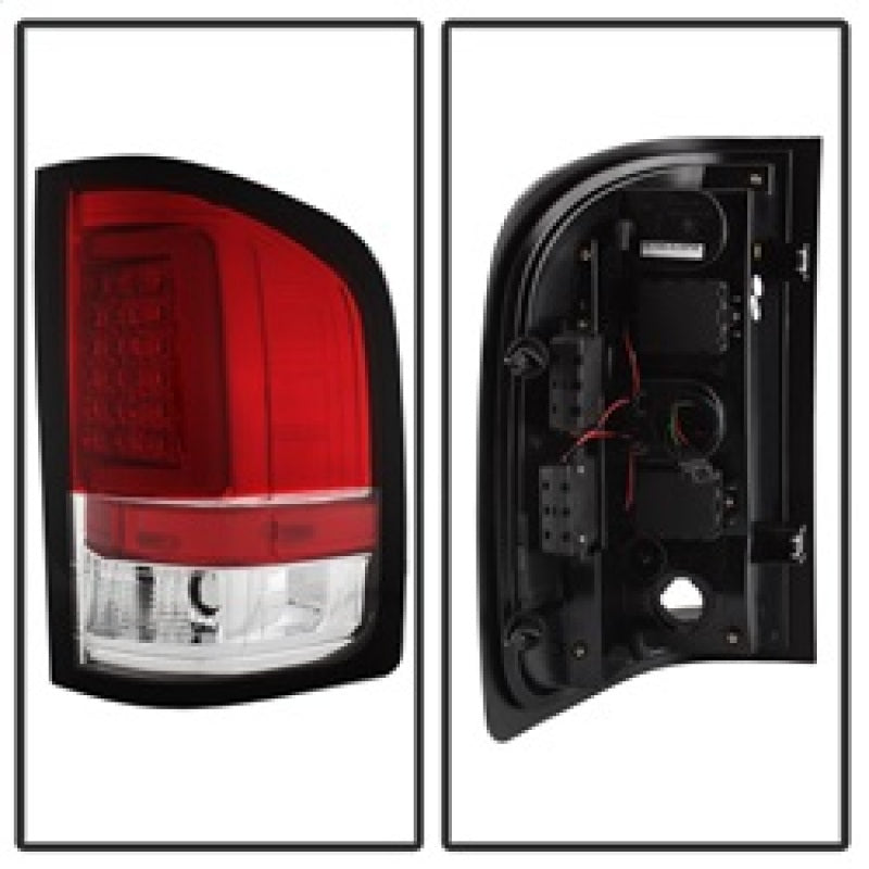 Spyder 07-13 Silverado (Will Not Work w/2010 921 Bulb) V3 Tail Lights Rd/Clr ALT-YD-CS07V3-LBLED-RC Tail Lights SPYDER