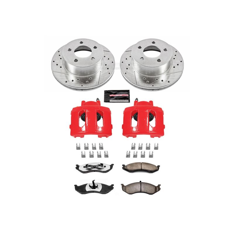 Power Stop 90-99 Jeep Cherokee Front Z36 Truck & Tow Brake Kit w/Calipers Brake Kits - Performance D&S PowerStop
