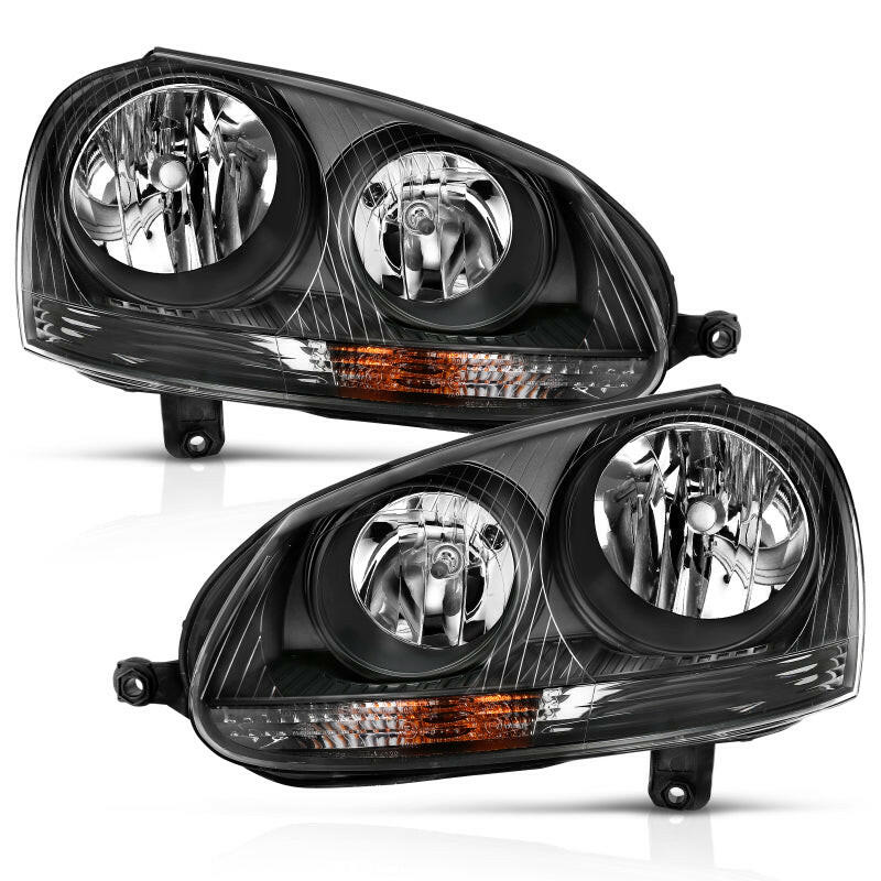 ANZO 2006-2009 Volkswagen Us Rabbit Crystal Headlight Black (Halogen Only) Headlights ANZO