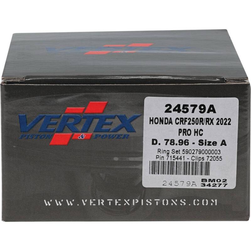 Vertex Piston 22-24 Honda CRF 250 R 250cc Forged High Compression Piston Kit 14.4:1 Comp. Piston Sets - Powersports Vertex Pistons