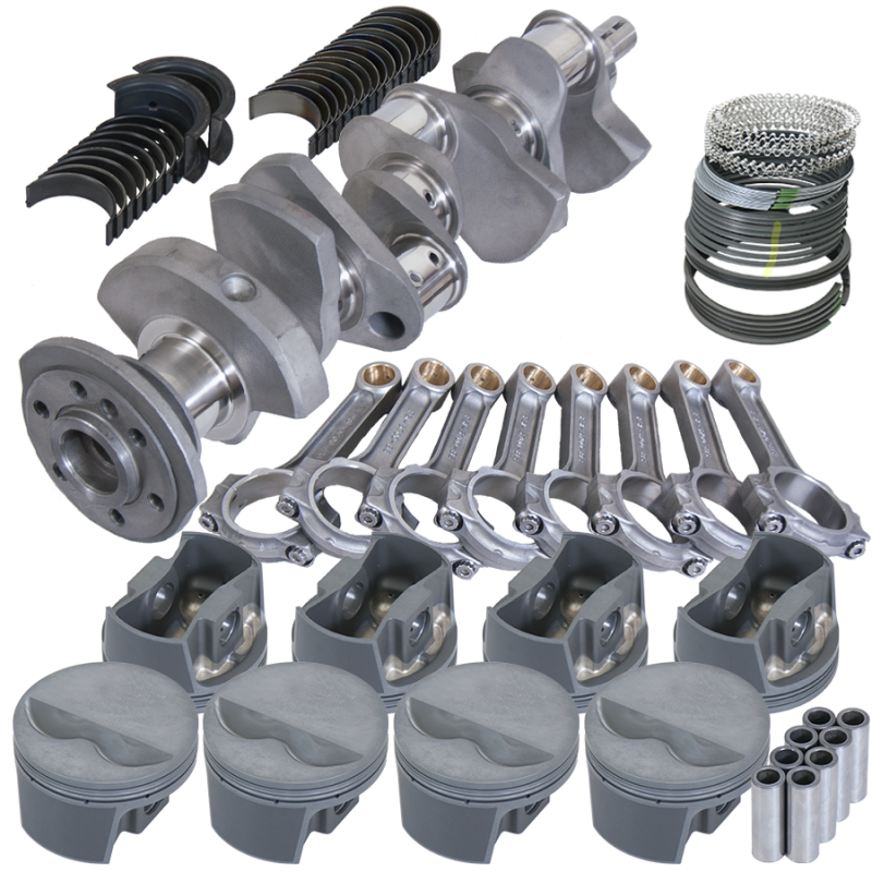 Eagle Chevy 350 3.480in Crank 5.700in I-Beam Rods -5cc Flat Top 4.030in Pistons Rotating Assembly Rotating Assemblies Eagle
