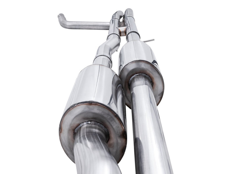 AWE Tuning 22-23 GMC Sierra 1500 AT4X 6.2L 0FG Catback Split Dual (Flat Bumper) - Chrome Silver Tips Catback AWE Tuning