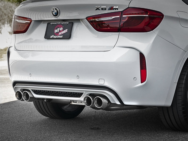 aFe MACH Force-Xp 3.5in. 304 SS C/B Exhaust w/o Muffler 15-18 BMW X5 M V8-4.4L (tt) - Polished Tip Catback aFe