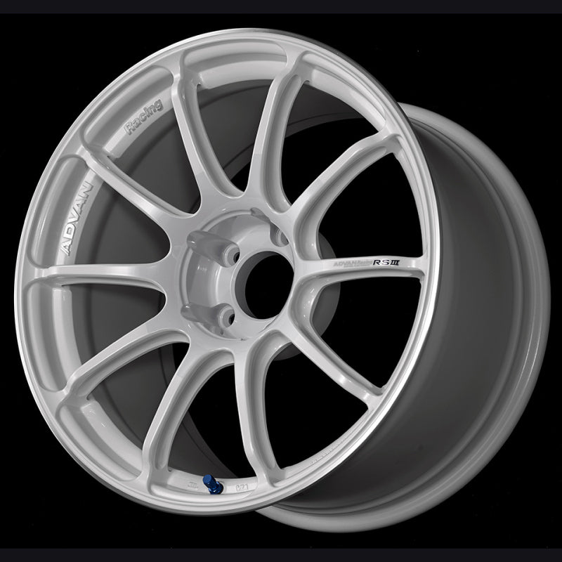 Advan RSIII 18x9.5 +45 5x100 Racing White Metallic and Ring Wheel Wheels - Cast Advan