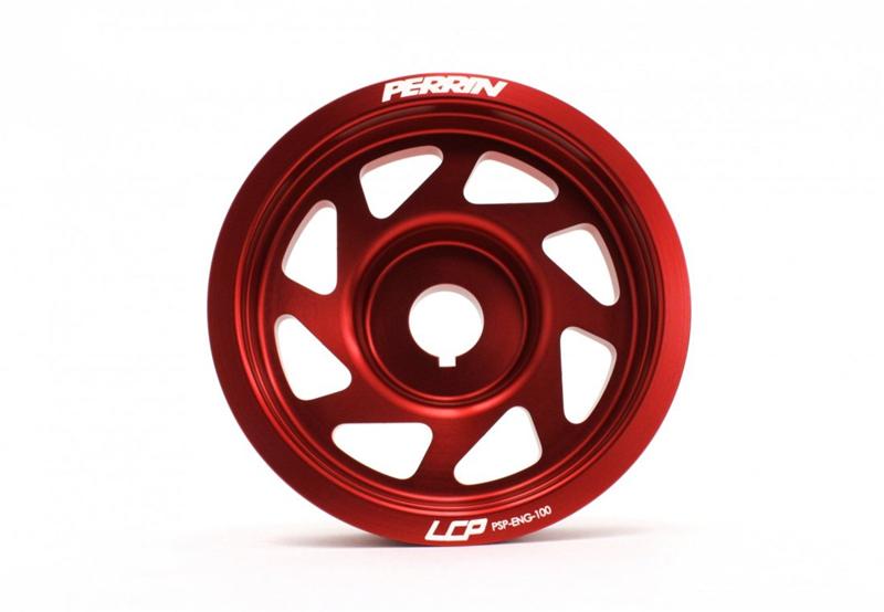 PERRIN 93-14 Subaru Impreza (Incl. 02-14 WRX) / 04-21 STI Lightened Crank Pulley - Red Pulleys - Crank, Underdrive Perrin Performance
