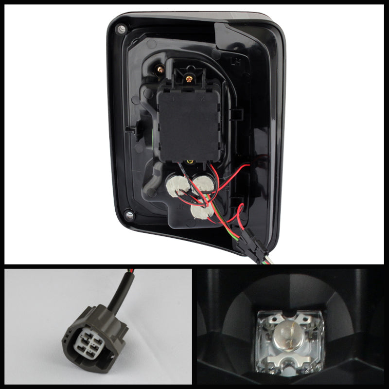 Spyder Jeep Wrangler 07-15 LED Tail Lights Black ALT-YD-JWA07-LED-BK Tail Lights SPYDER