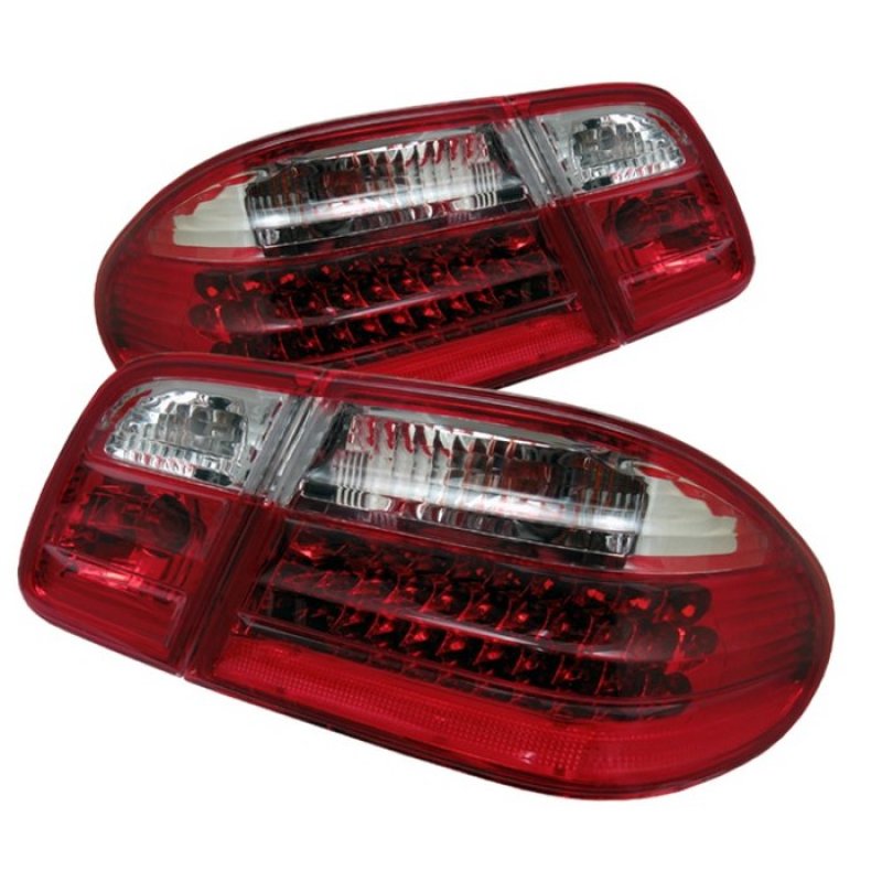 xTune Mercedes Benz W210 E-Class 96-02 LED Tail Lights Red Clear ALT-CL-MBW210-LED-RC Tail Lights SPYDER