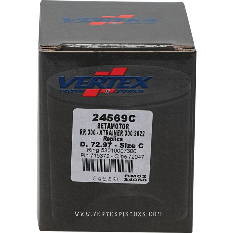 Vertex Piston 22-24 Beta RR 2T 300 300cc Cast Replica Piston Kit Piston Sets - Powersports Vertex Pistons