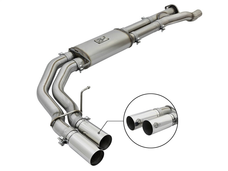 aFe POWER Rebel Series 3in 409 SS Cat Back Exhaust w/ Polished Tips 17 Ford F-150 Raptor V6-3.5L Catback aFe