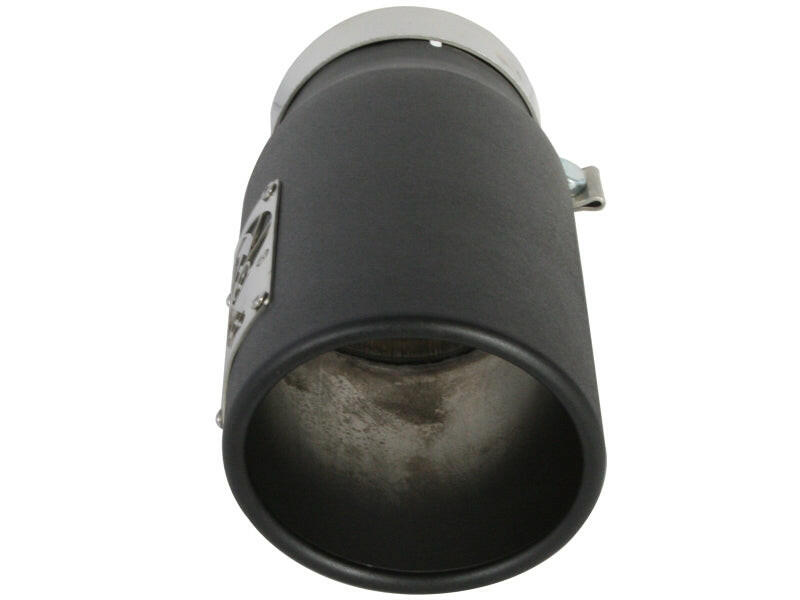 aFe Power Diesel Exhaust Tip Black- 4 in In x 5 out X 12 in Long Bolt On (Right) Catback aFe