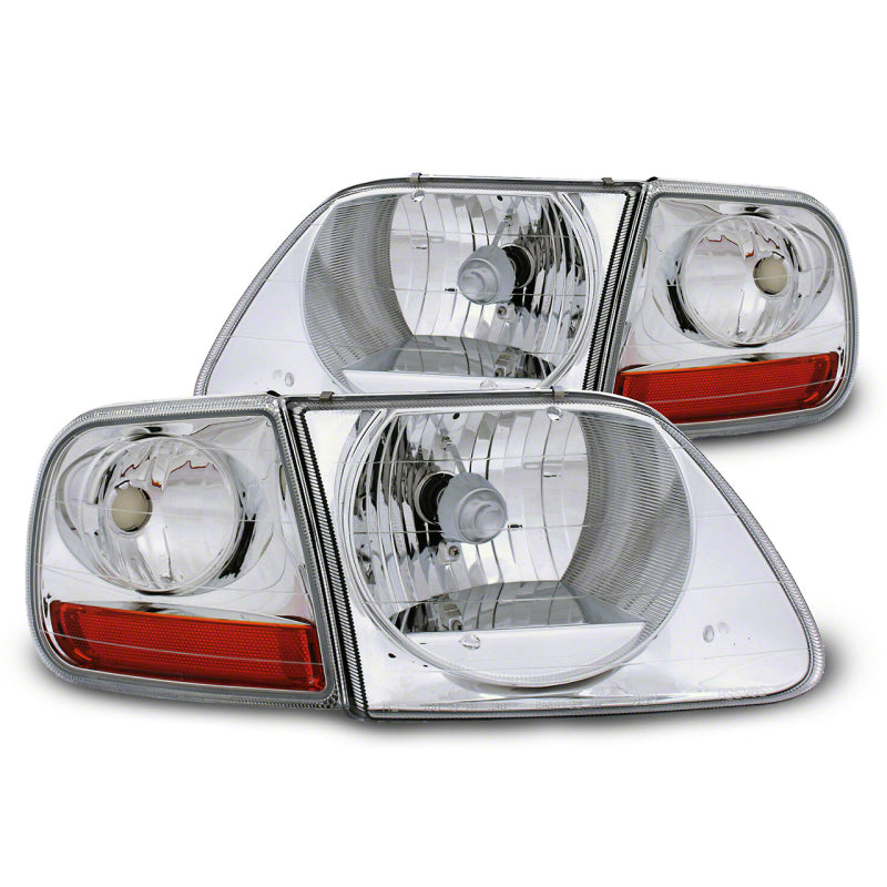 Raxiom 97-03 Ford F-150 G2 Euro Headlights w/ Parking Lights- Chrome Housing (Clear Lens) Headlights Raxiom