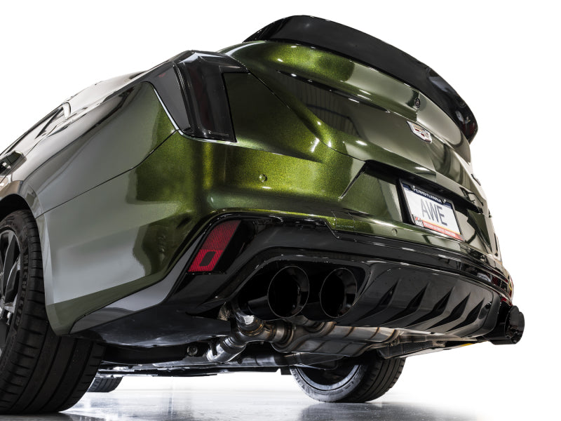 AWE Tuning 2021+ Cadillac CT4-V Blackwing SwitchPath Exhaust - Diamond Black Tips Catback AWE Tuning