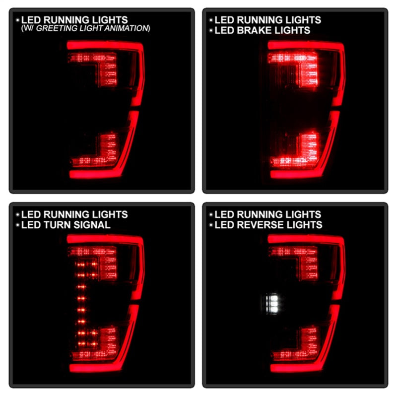 Spyder 21-23 Ford F150 (Halogen w/ Blind Spot) Full LED Tail Lights - Black (ALT-YD-FF15021HALBS-BK) Tail Lights SPYDER