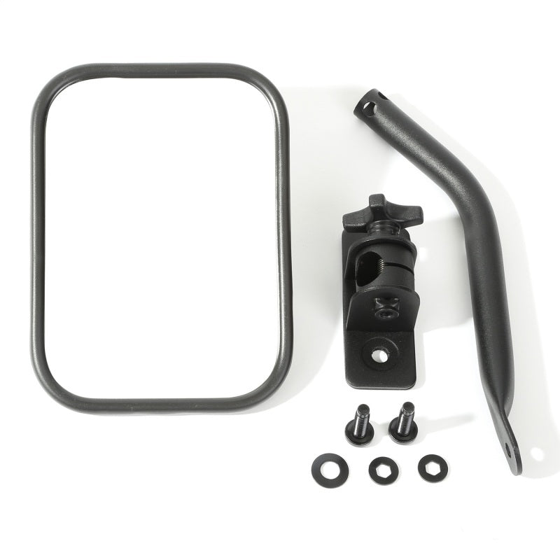 Rugged Ridge 97-18 Jeep Wrangler Textured Black Rectangluar Quick Release Mirror Exterior Trim Rugged Ridge