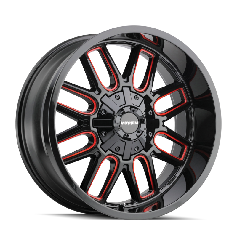 Mayhem 8107 Cogent 18x9 / 5x127 BP / 0mm Offset / 87.1mm Hub Black w/ Prism Red Wheel Wheels - Cast Mayhem