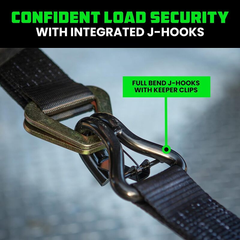 Rhino USA Heavy Duty Vehicle Tie Down Kit - Black Cargo Tie-Downs Rhino USA