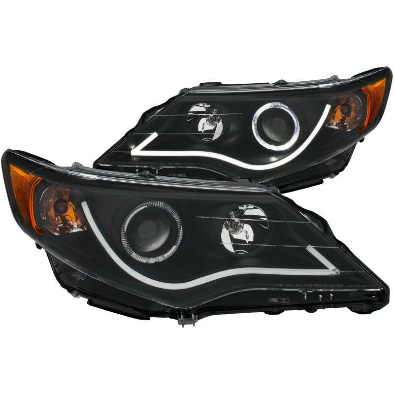 ANZO 2012-2013 Toyota Camry Projector Headlights w/ Halo Black Headlights ANZO