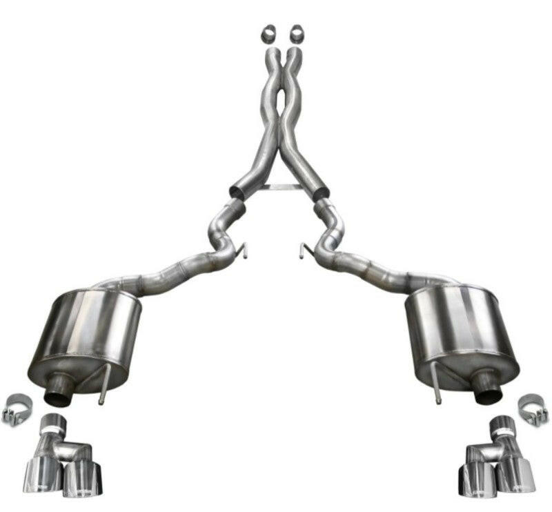 Corsa 2018-2023 Ford Mustang GT Convertible w/o Active Valves Xtreme Cat-Back w/ 4in Tips Catback CORSA Performance