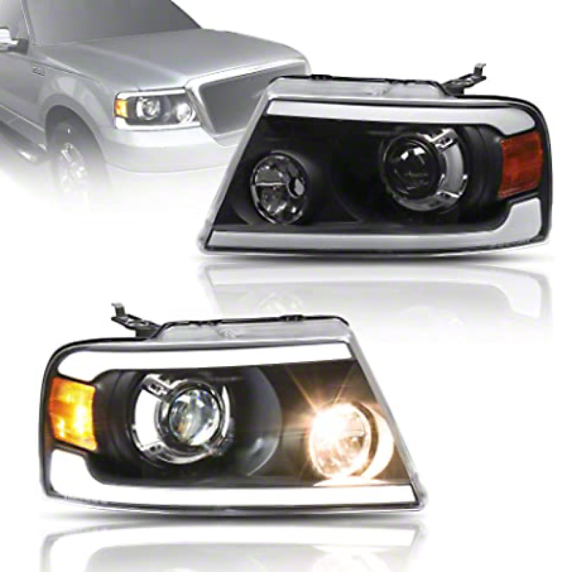 Raxiom 04-08 Ford F-150 Axial Series LED Projector Headlights- Blk Housing (Clear Lens) Headlights Raxiom