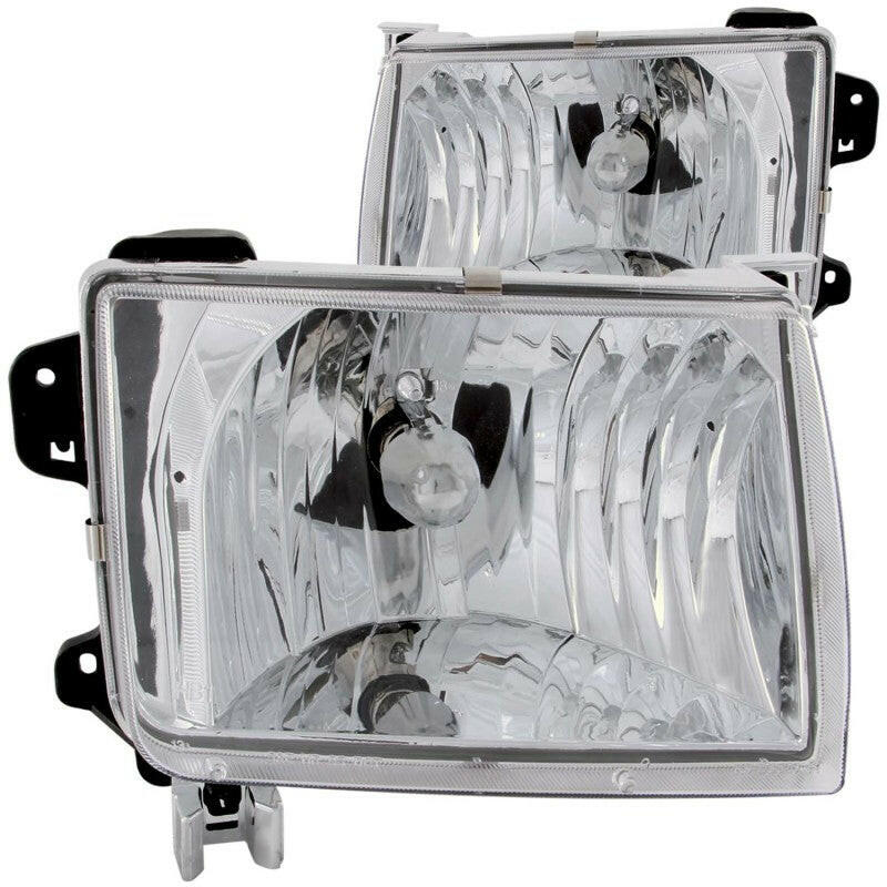 ANZO 1998-2000 Nissan Frontier Crystal Headlights Chrome Headlights ANZO