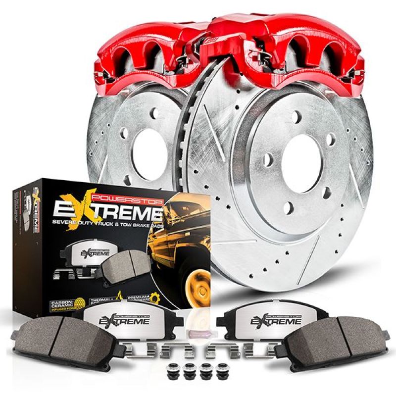 Power Stop 13-22 Ford F-250 Super Duty Rear Z36 Truck & Tow Kit w/Cals Brake Calipers - Perf PowerStop