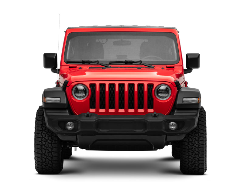 Raxiom 18-22 Jeep Wrangler JL/JT Axial Series LED Headlights- Black Housing (Clear Lens) Headlights Raxiom