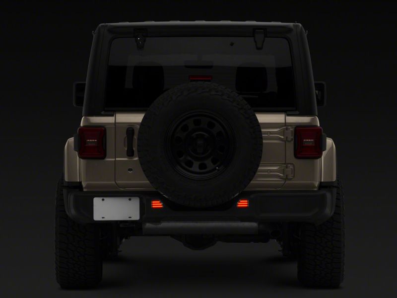 Raxiom 18-23 Jeep Wrangler JL Moab Rubicon Sahara Axial LED Rear Bumper Reflector Lights- Smoked Light Bars & Cubes Raxiom